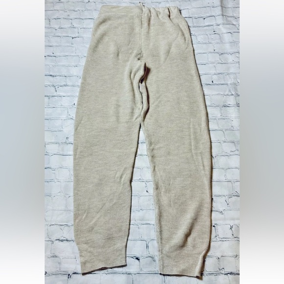 H&M Basics Wool Blend Knit Jogger Pull On Pants Size XS Lounge Leisure Tan - Picture 2 of 8